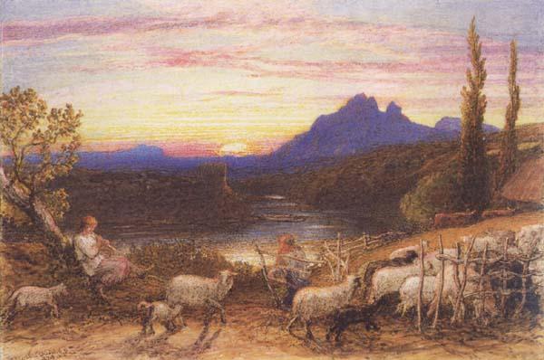 Samuel Palmer Till Vesper Bade the Swain china oil painting image